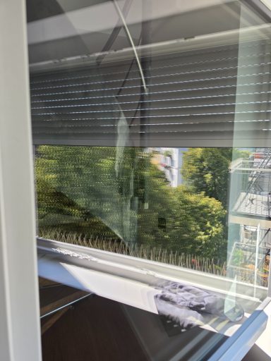 Glasreinigung mit Rahmen Fenster mit weißem Rahmen frisch gereinigt